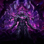 iar-usurp-article-cover-1024x768 - Chance & Counters Armored dark sorcerer with jagged black armor glowing purple, standing in a foreboding purple landscape.