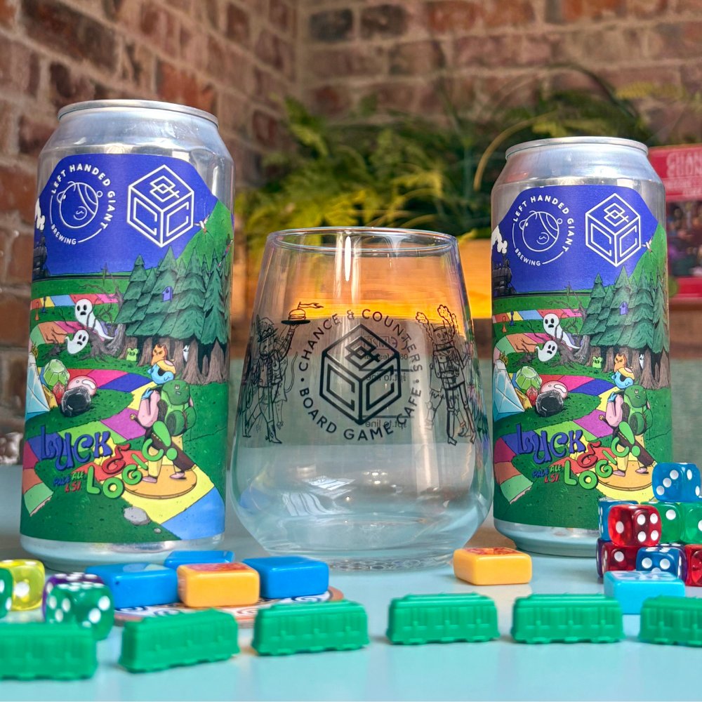 2 collaboration beers and a branded glass